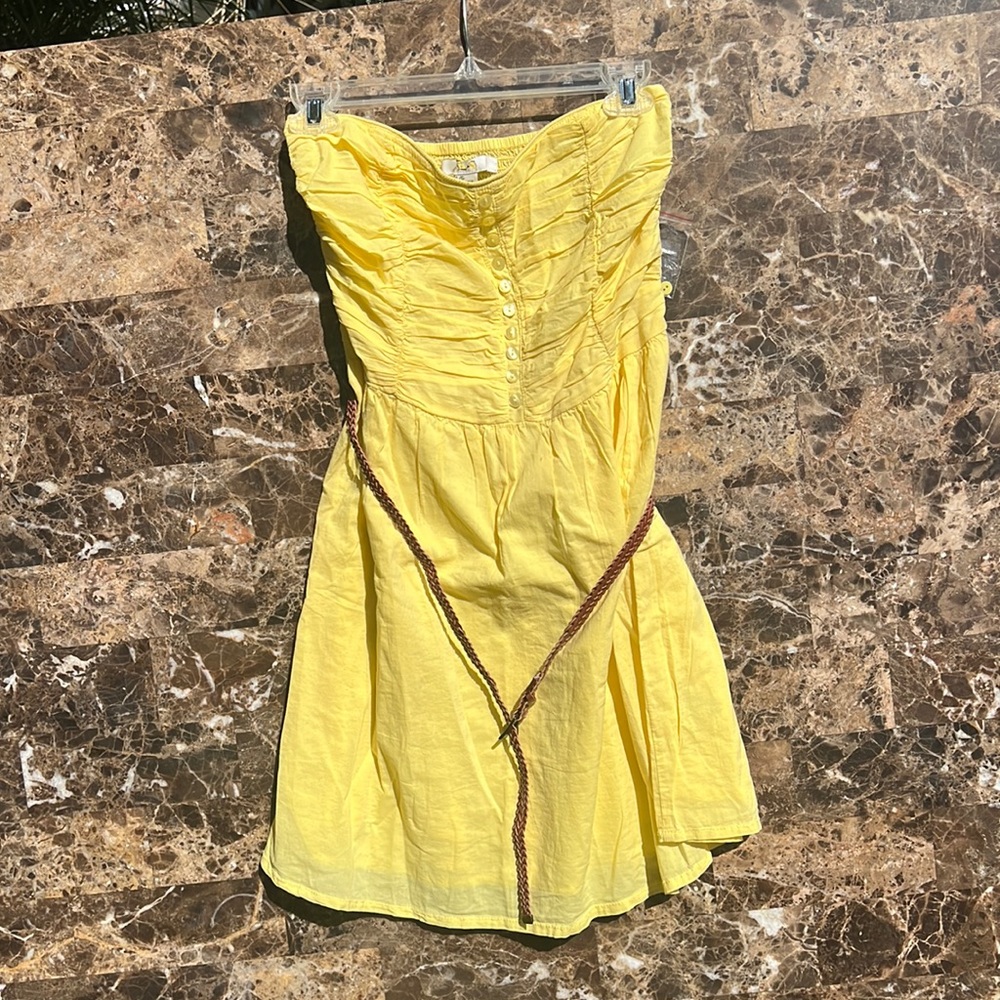 Yellow Strapless Sundress